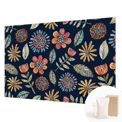 Vlies-Fototapete fürs Wohnzimmer Blumenmosaik