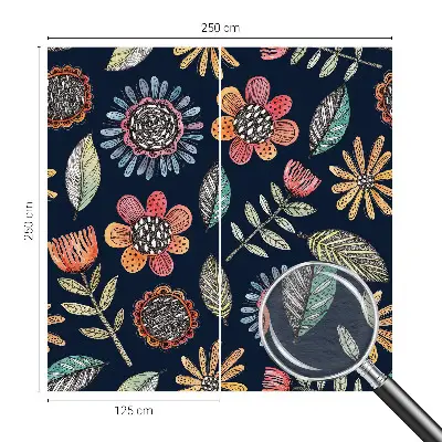 Vlies-Fototapete fürs Wohnzimmer mit Blumenmosaik