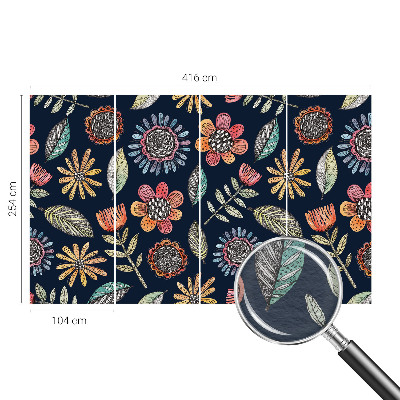 Vlies-Fototapete fürs Wohnzimmer Blumenmosaik