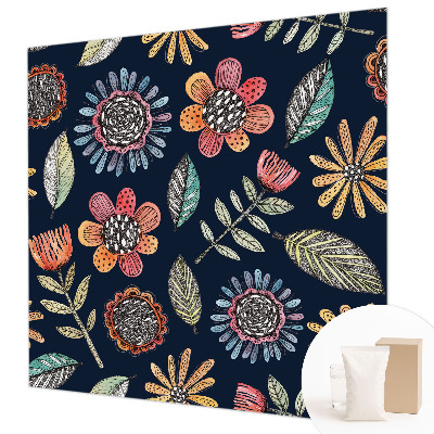 Vlies-Fototapete fürs Wohnzimmer Blumenmosaik