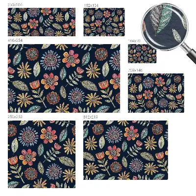 Vlies-Fototapete fürs Wohnzimmer mit Blumenmosaik