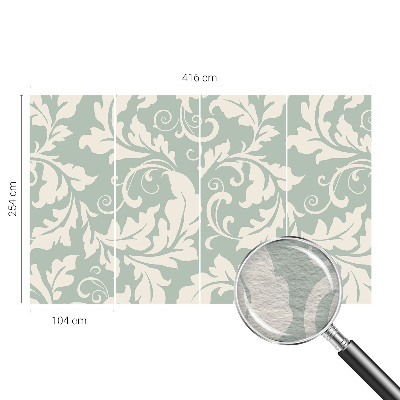 Vlies-Fototapete fürs Schlafzimmer mit dekorativem Blättermotiv