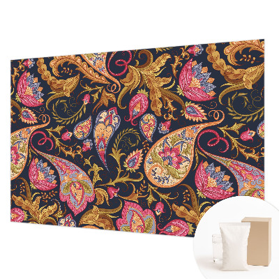 Vliestapete fürs Schlafzimmer mit buntem Paisley-Motiv