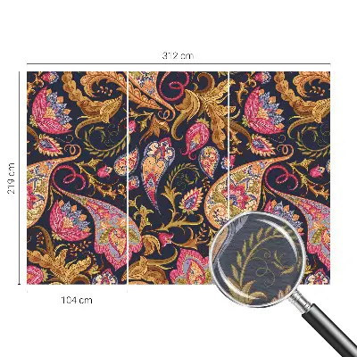 Vliestapete fürs Schlafzimmer mit buntem Paisley-Motiv