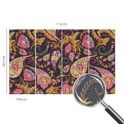 Vliestapete fürs Schlafzimmer mit buntem Paisley-Motiv