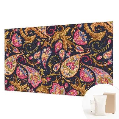 Vliestapete fürs Schlafzimmer mit buntem Paisley-Motiv
