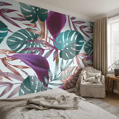 Fototapete fürs Schlafzimmer mit einem tropischen Motiv