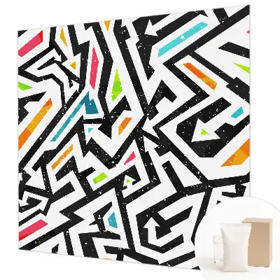 Fototapete fürs Wohnzimmer mit abstraktem Mosaikdesign