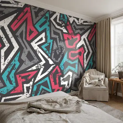 Motivtapete aus Vlies mit abstraktem Mosaikmotiv