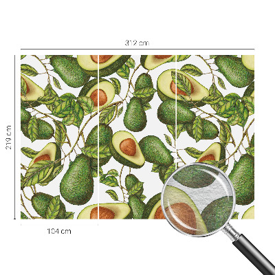 Bedruckte Vlies-Fototapete Avocado-Muster