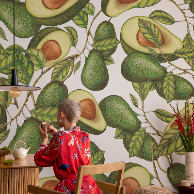 Bedruckte Vlies-Fototapete mit Avocado-Muster
