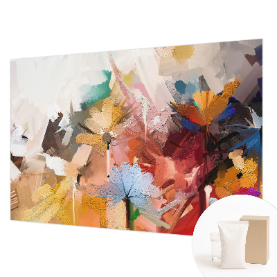 Fototapete fürs Wohnzimmer mit floral-abstraktem Motiv