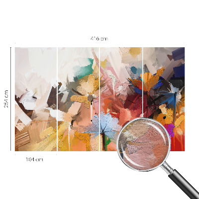 Fototapete fürs Wohnzimmer mit floral-abstraktem Motiv