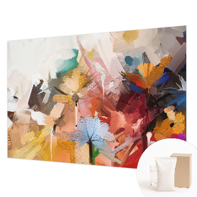Fototapete fürs Wohnzimmer mit floral-abstraktem Motiv
