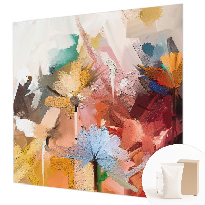 Fototapete fürs Wohnzimmer mit floral-abstraktem Motiv