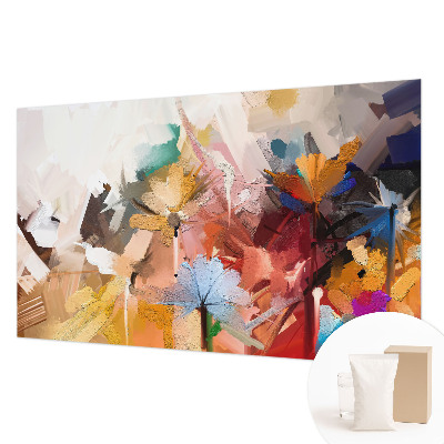 Fototapete fürs Wohnzimmer mit floral-abstraktem Motiv