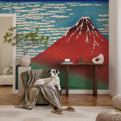 Vliestapete fürs Wohnzimmer mit Motiv eines roten Berges