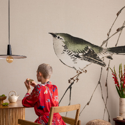 Bedruckte Vlies-Fototapete mit harmonischem Vogelmotiv