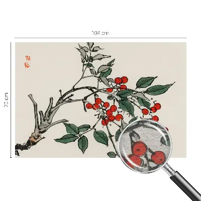 Moderne Vlies-Fototapete mit einem Zweig voller Beeren