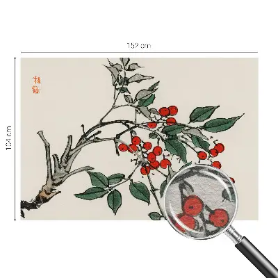 Moderne Vlies-Fototapete mit einem Zweig voller Beeren