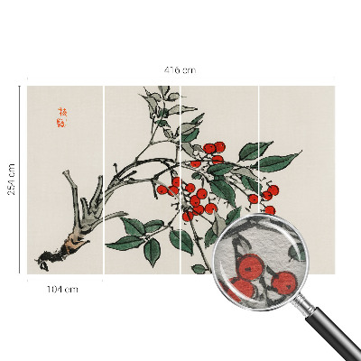 Moderne Vlies-Fototapete Ein Zweig Beeren