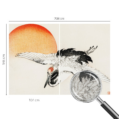 Vliestapete fürs Wohnzimmer mit elegantem Kranichmotiv