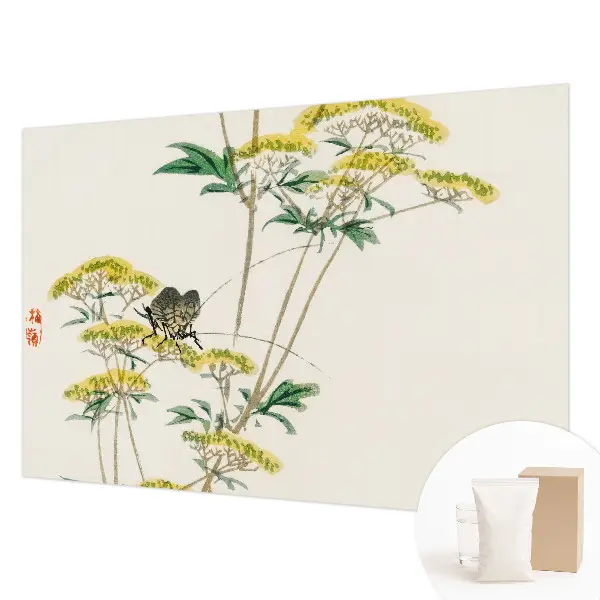 Dekorative Wand-Fototapete mit Blumenmotiv in natürlicher Optik