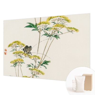 Dekorative Wand-Fototapete mit Blumenmotiv in natürlicher Optik