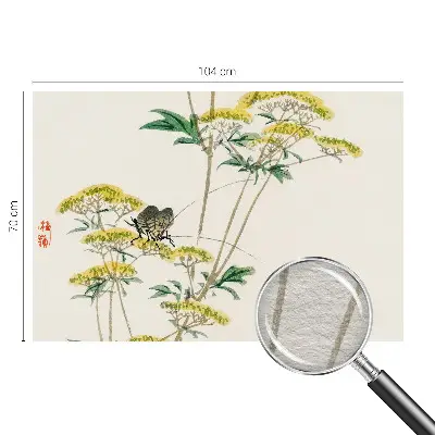 Dekorative Wand-Fototapete mit Blumenmotiv in natürlicher Optik