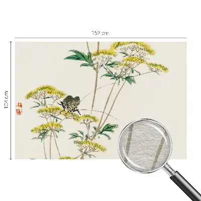 Dekorative Wand-Fototapete mit Blumenmotiv in natürlicher Optik