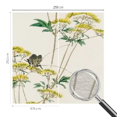 Dekorative Wand-Fototapete mit Blumenmotiv in natürlicher Optik