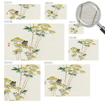 Dekorative Wand-Fototapete mit Blumenmotiv in natürlicher Optik