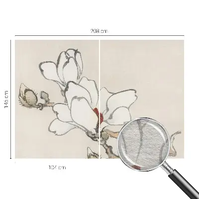 Fototapete mit zarten Magnolienmotiven