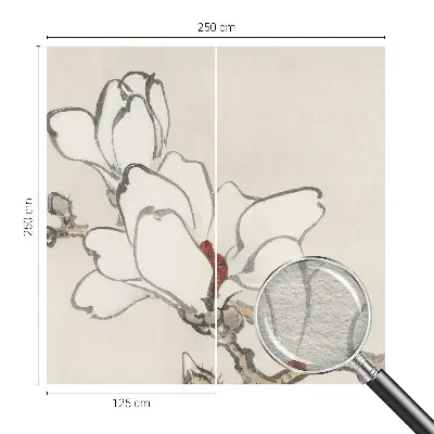 Fototapete mit zarten Magnolienmotiven