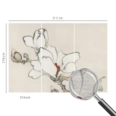 Fototapete mit zarten Magnolienmotiven