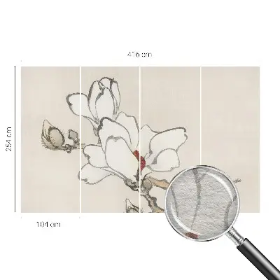 Fototapete mit zarten Magnolienmotiven