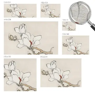 Fototapete mit zarten Magnolienmotiven