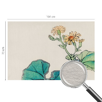 Wandtapete Blüte und Blätter