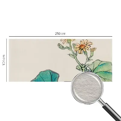 Wandtapete mit Blumendekor aus Blüten und Blättern