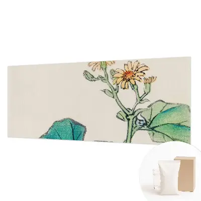 Wandtapete mit Blumendekor aus Blüten und Blättern