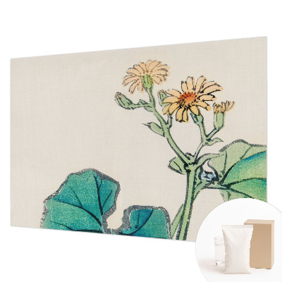 Wandtapete Blüte und Blätter