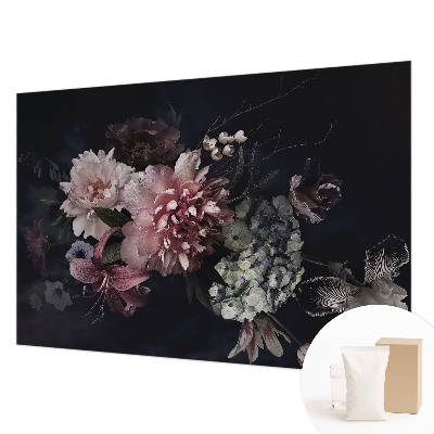 Vliestapete fürs Wohnzimmer mit Blumenarrangement