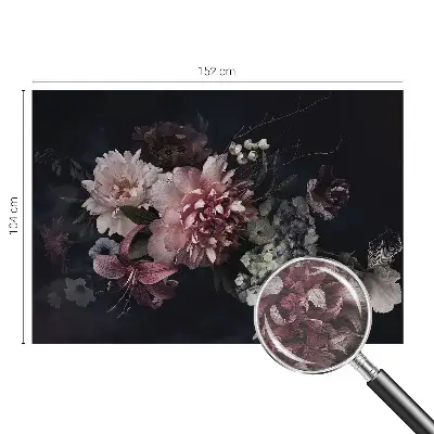 Vliestapete fürs Wohnzimmer mit Blumenarrangement
