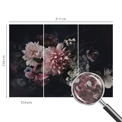Vliestapete fürs Wohnzimmer mit Blumenarrangement