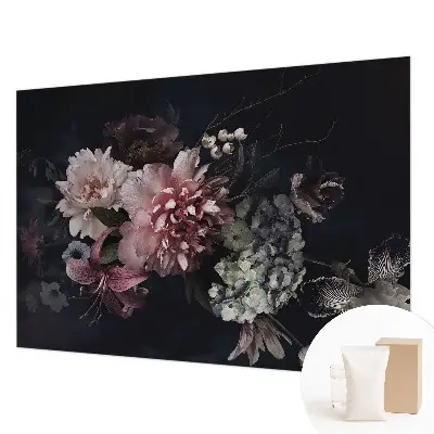 Vliestapete fürs Wohnzimmer mit Blumenarrangement