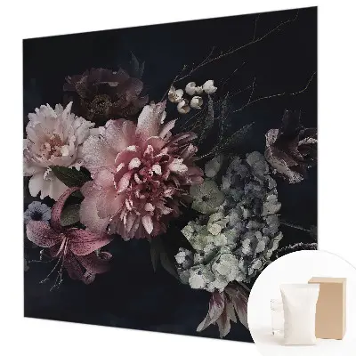 Vliestapete fürs Wohnzimmer mit Blumenarrangement