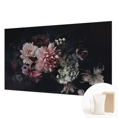 Vliestapete fürs Wohnzimmer mit Blumenarrangement