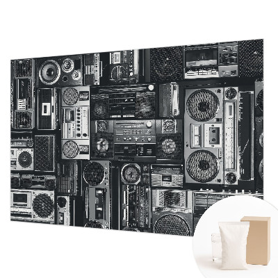 Fototapete fürs Wohnzimmer mit Retro-Radio-Motiv