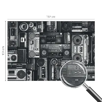 Fototapete fürs Wohnzimmer mit Retro-Radio-Motiv