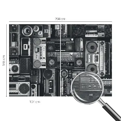 Fototapete fürs Wohnzimmer mit Retro-Radio-Motiv